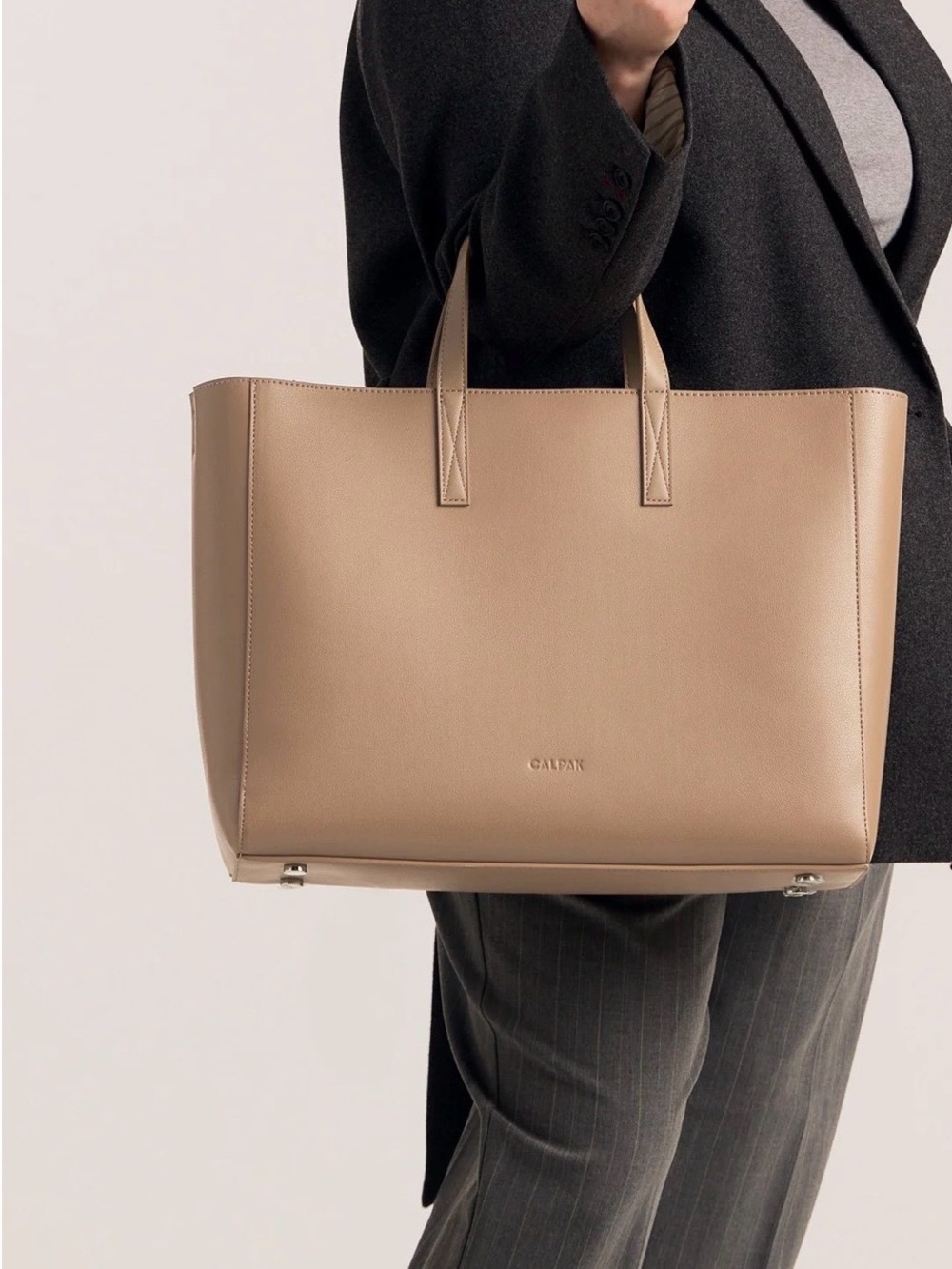 Calpak Haven 16" Laptop Tote Bag in Taupe